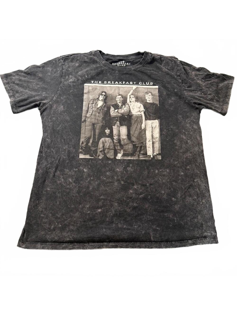 The Breakfast Club Movie Graphic T-Shirt Mineral Wash Black Large Quote Back